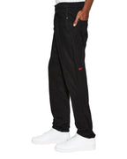 Mens Wolfgang Laid Black Tapered Denim Jeans - Black
