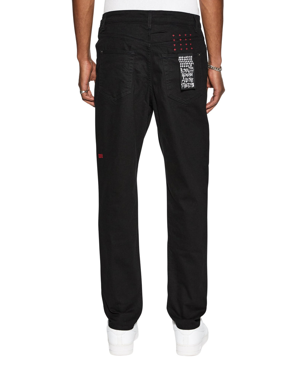 Mens Wolfgang Laid Black Tapered Denim Jeans - Black