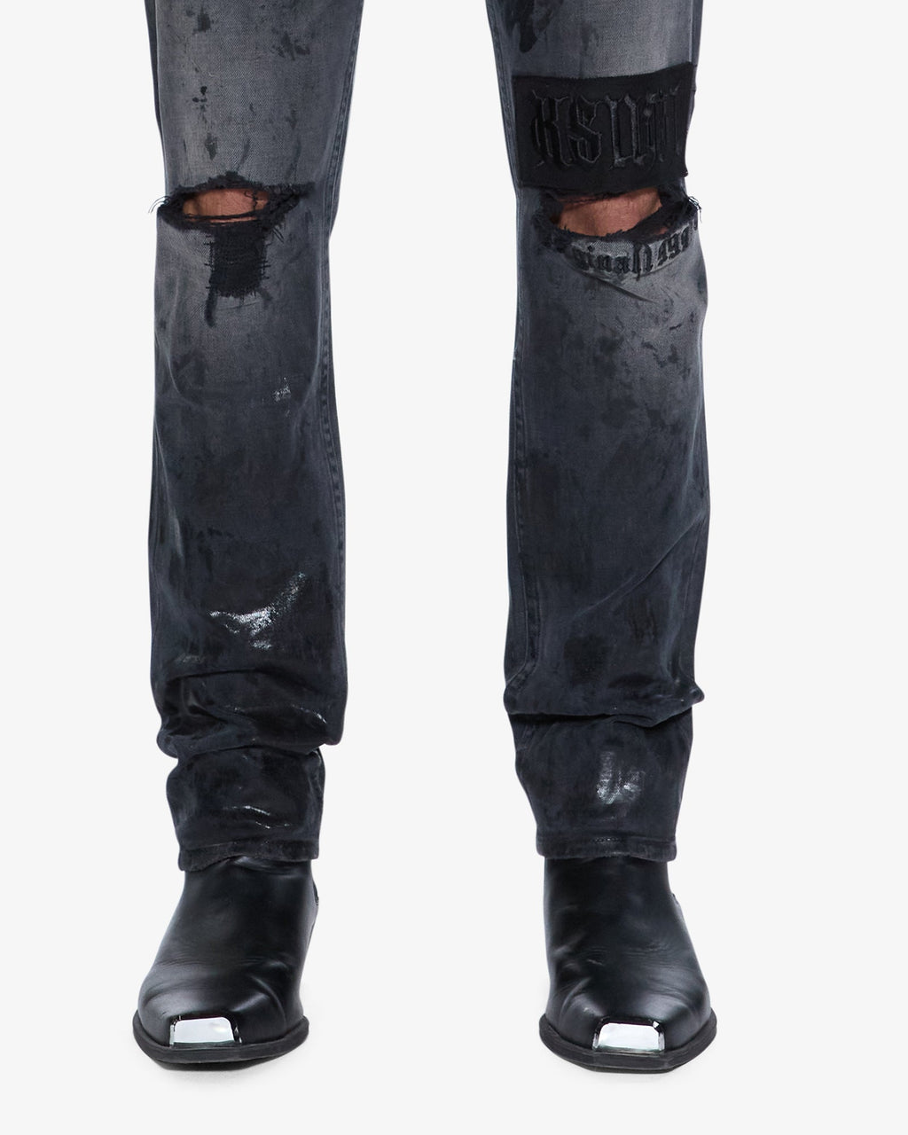 Mens Chitch Powder Grey Praying Slim Denim Jeans - Grey