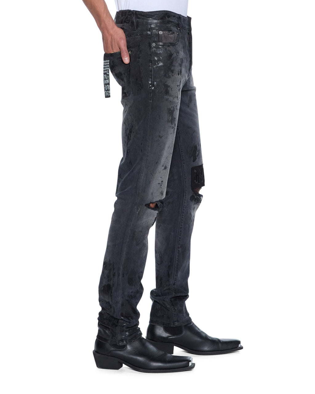 Mens Chitch Powder Grey Praying Slim Denim Jeans - Grey