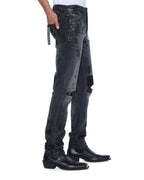 Mens Chitch Powder Grey Praying Slim Denim Jeans - Grey