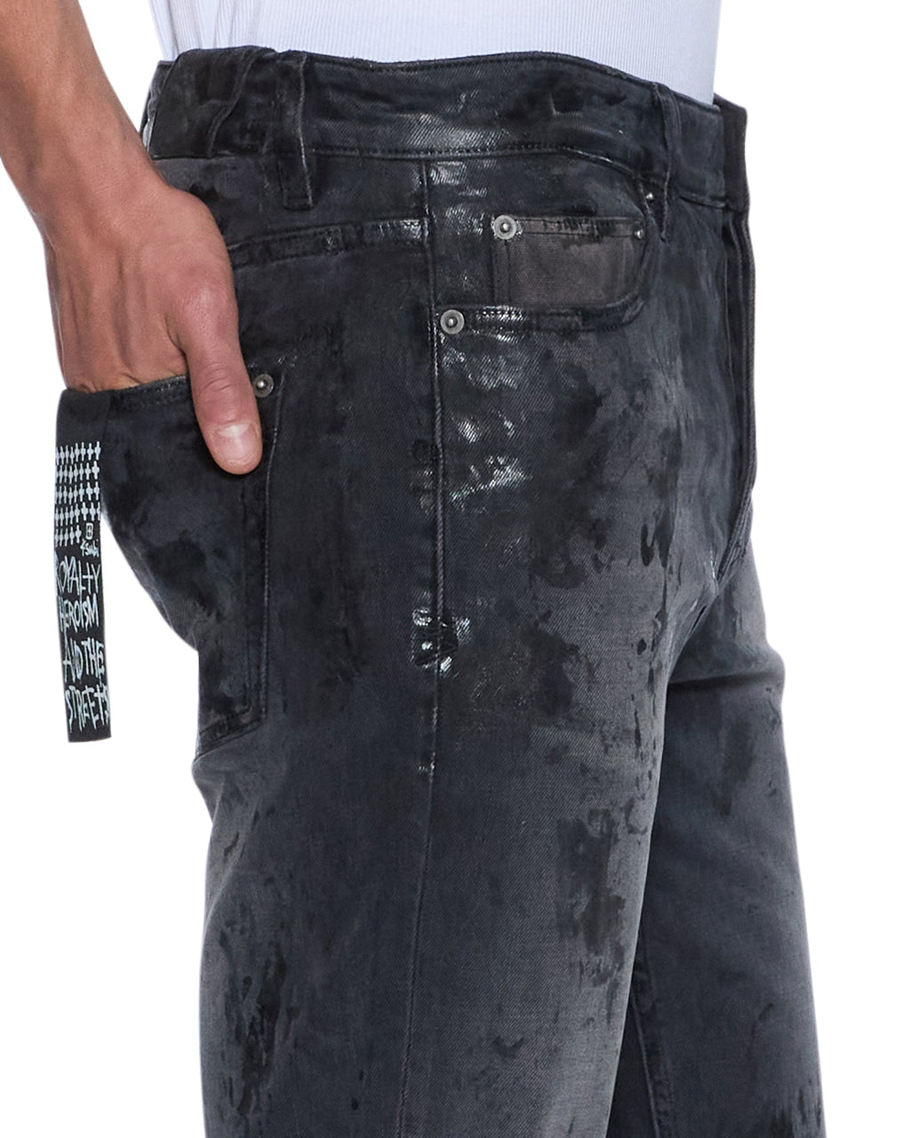 Mens Chitch Powder Grey Praying Slim Denim Jeans - Grey