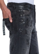 Mens Chitch Powder Grey Praying Slim Denim Jeans - Grey
