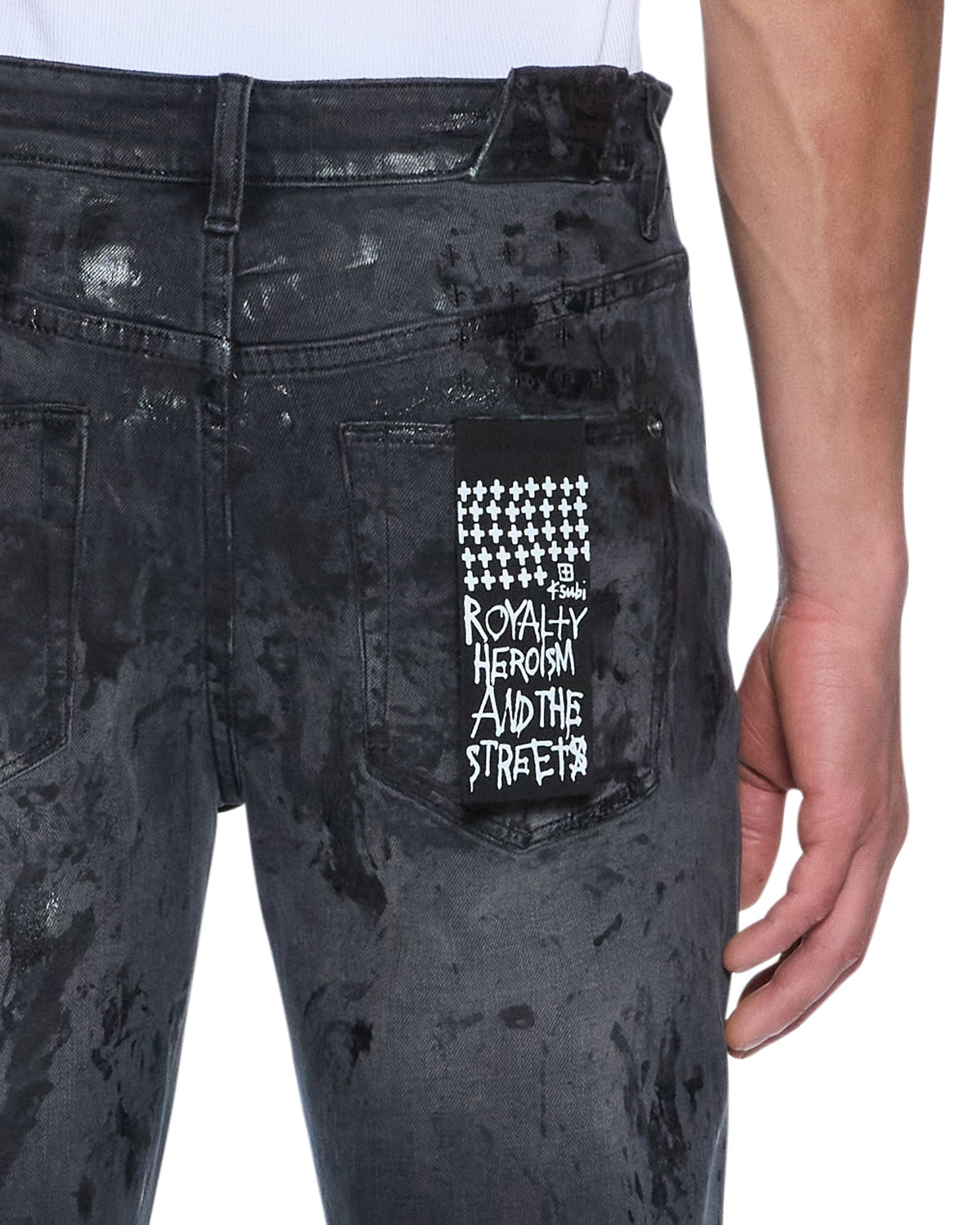 Mens Chitch Powder Grey Praying Slim Denim Jeans - Grey