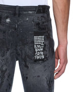 Mens Chitch Powder Grey Praying Slim Denim Jeans - Grey