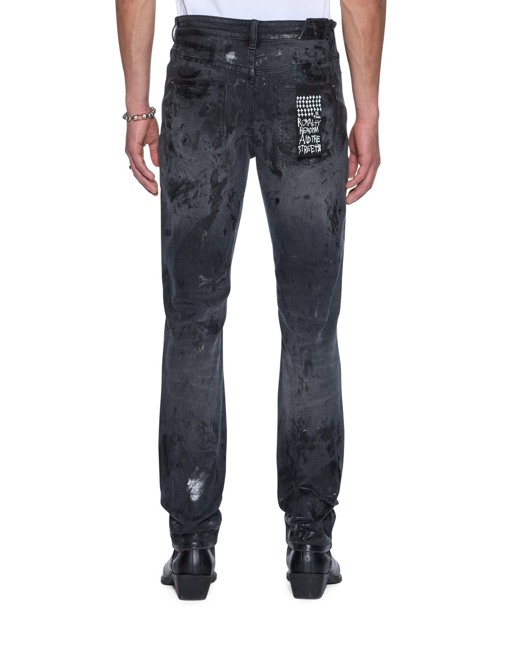 Mens Chitch Powder Grey Praying Slim Denim Jeans - Grey