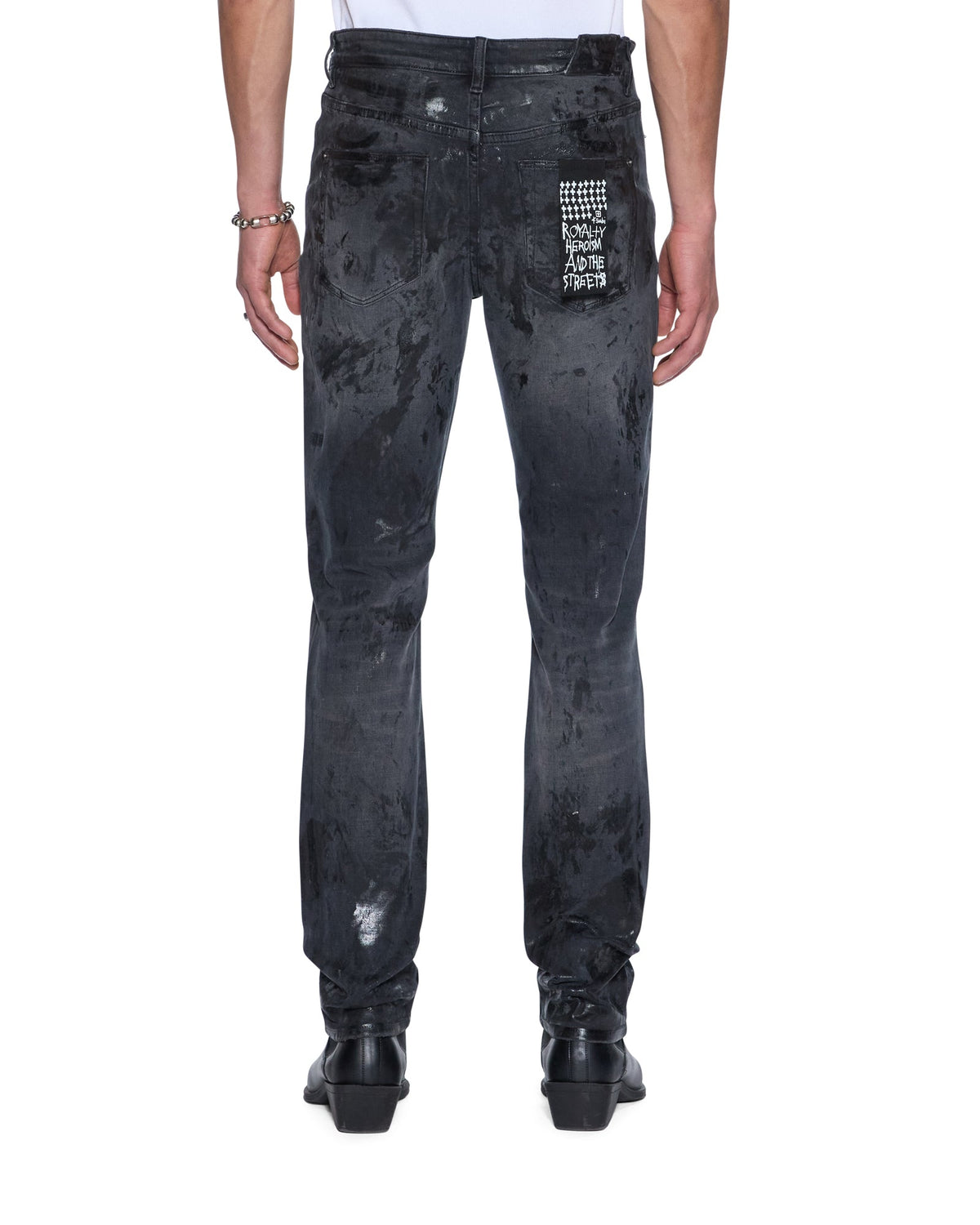 Mens Chitch Powder Grey Praying Slim Denim Jeans - Grey
