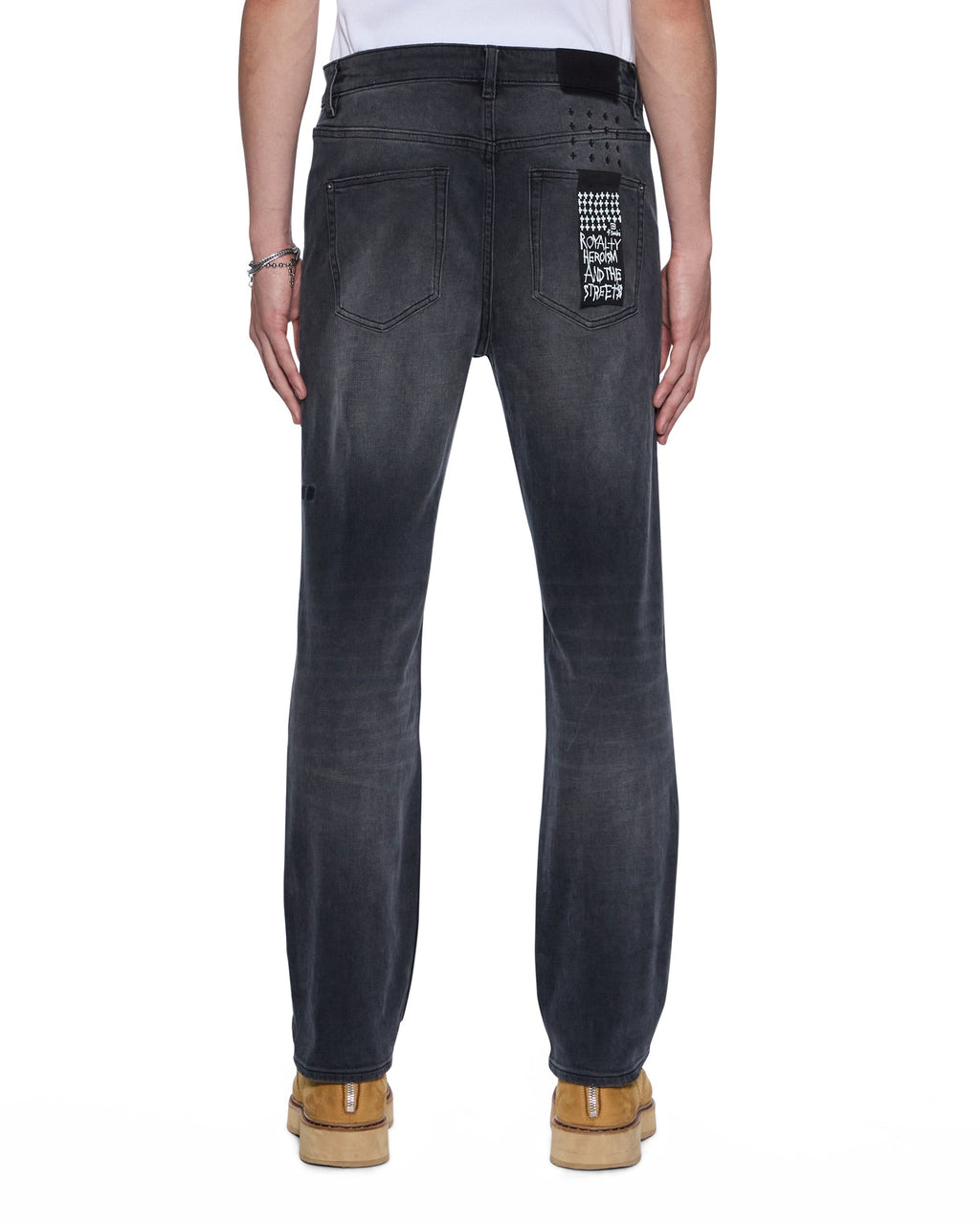 Mens Hazlow Powder Grey Straight Denim Jeans - Denim