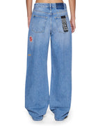 Womens Low Rider Horizon Garage Patches Relaxed Denim Jeans - Denim