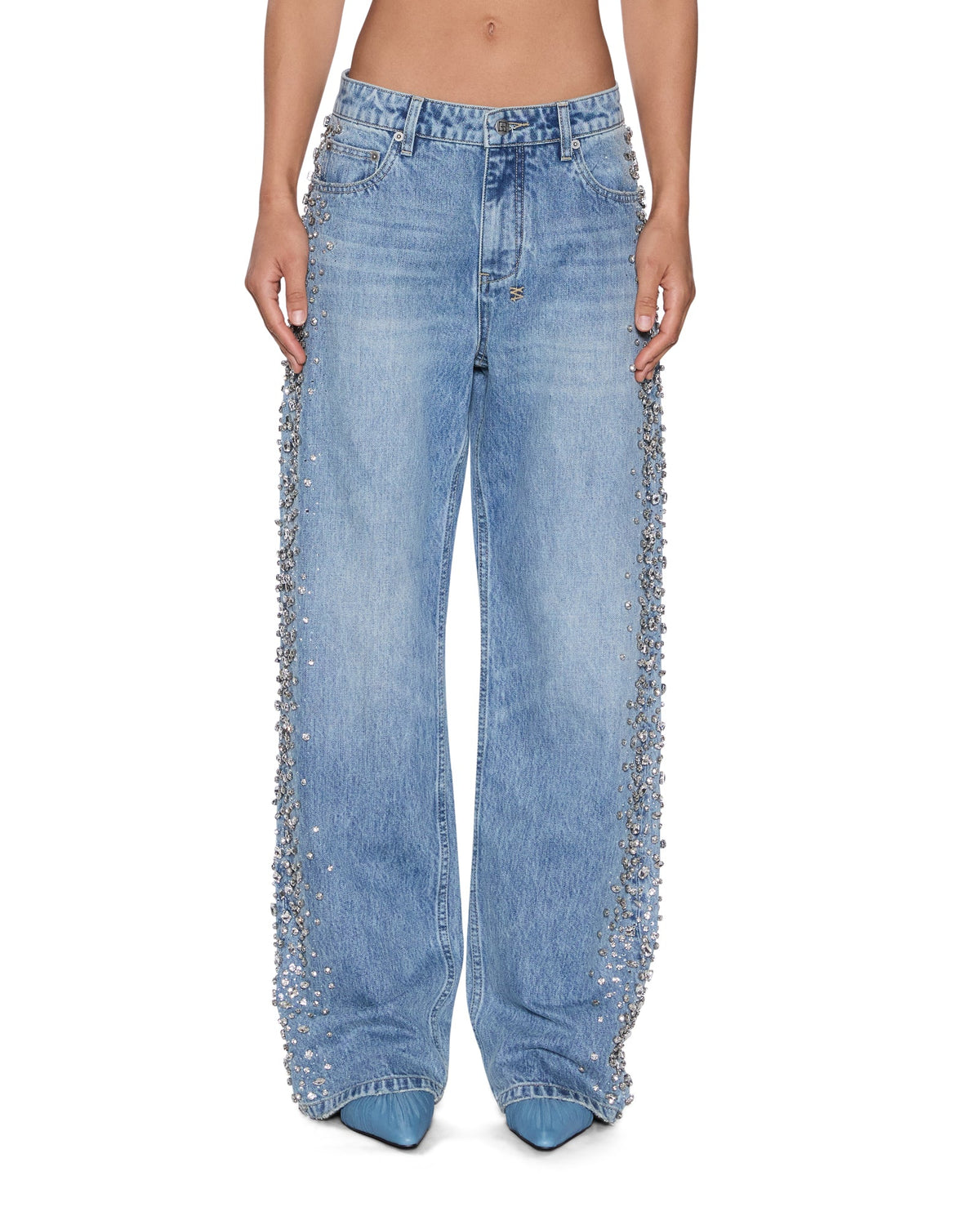 Womens Low Rider Kulture Krystal Relaxed Denim Jeans - Denim