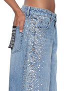 Womens Low Rider Kulture Krystal Relaxed Denim Jeans - Denim