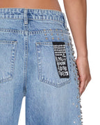 Womens Low Rider Kulture Krystal Relaxed Denim Jeans - Denim