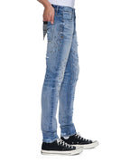 Mens Van Winkle Dakota Blue Repair Skinny Denim Jeans - Denim