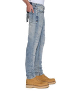 Mens Van Winkle Paint Summer Blue Skinny Denim Jeans - Denim