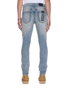 Mens Van Winkle Paint Summer Blue Skinny Denim Jeans - Denim