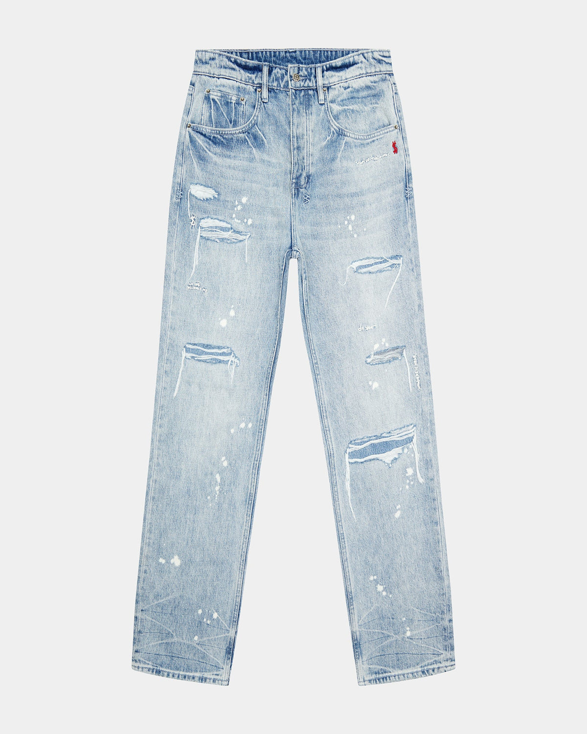 Mens Anti K Canal Street Blue Relaxed Denim Jeans - Denim