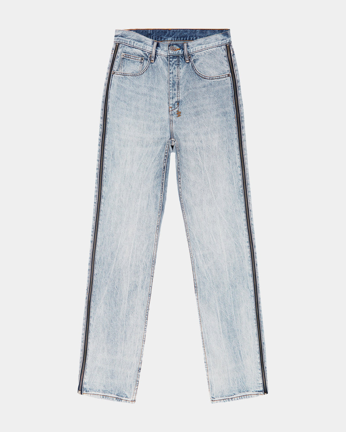 Mens Anti K Zipped Dynamite Relaxed Denim Jeans - Denim