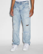 Mens Anti K Canal Street Blue Relaxed Denim Jeans - Denim