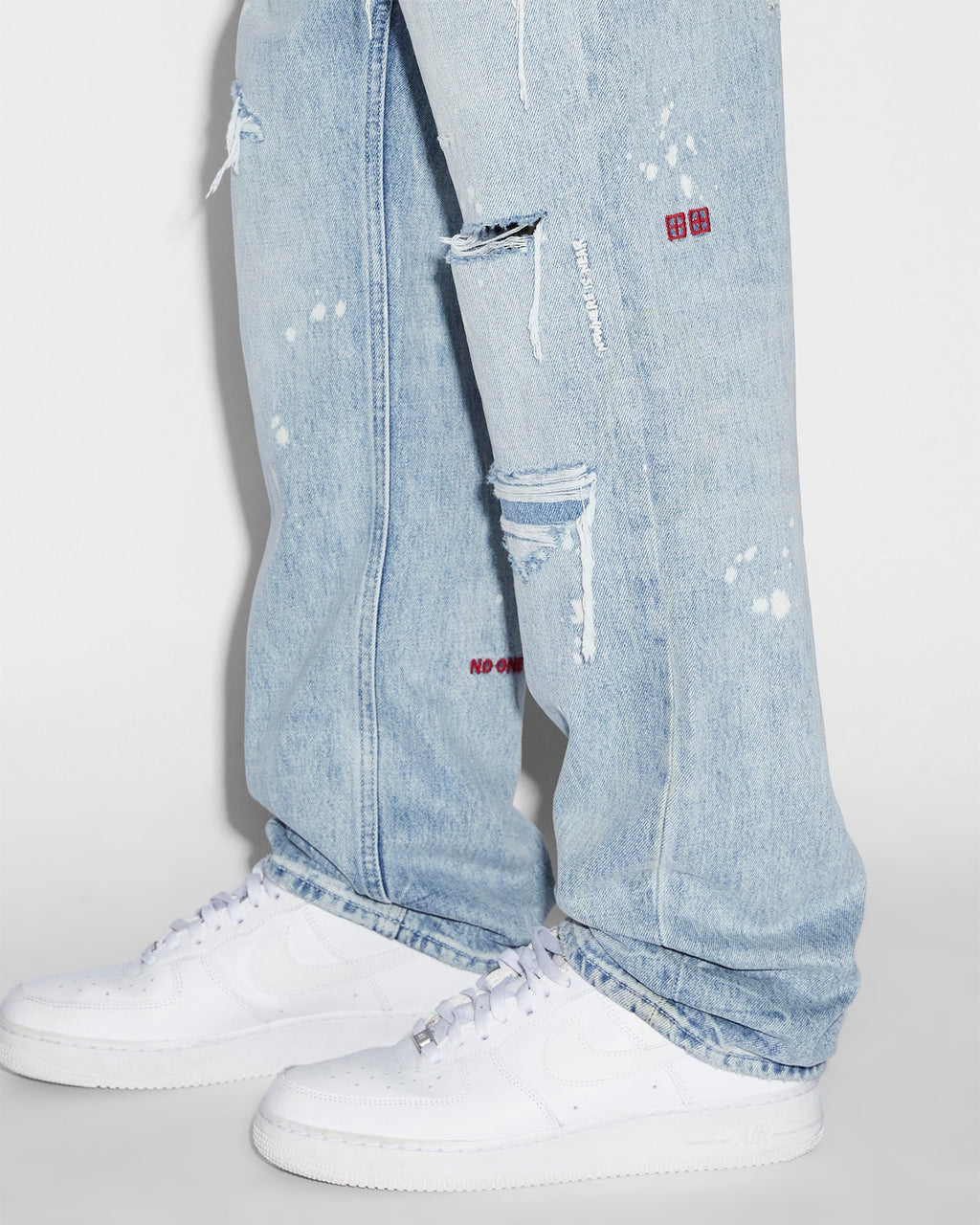 Mens Anti K Canal Street Blue Relaxed Denim Jeans - Denim