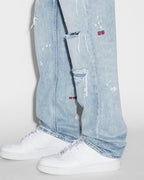 Mens Anti K Canal Street Blue Relaxed Denim Jeans - Denim