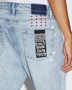 Mens Anti K Canal Street Blue Relaxed Denim Jeans - Denim