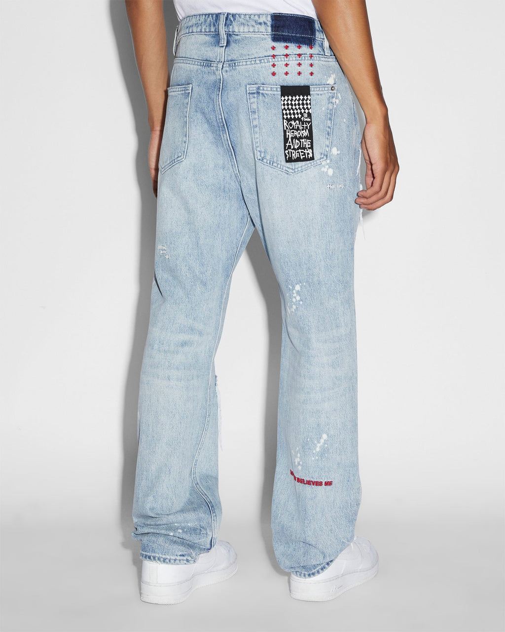 Mens Anti K Canal Street Blue Relaxed Denim Jeans - Denim