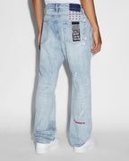 Mens Anti K Canal Street Blue Relaxed Denim Jeans - Denim