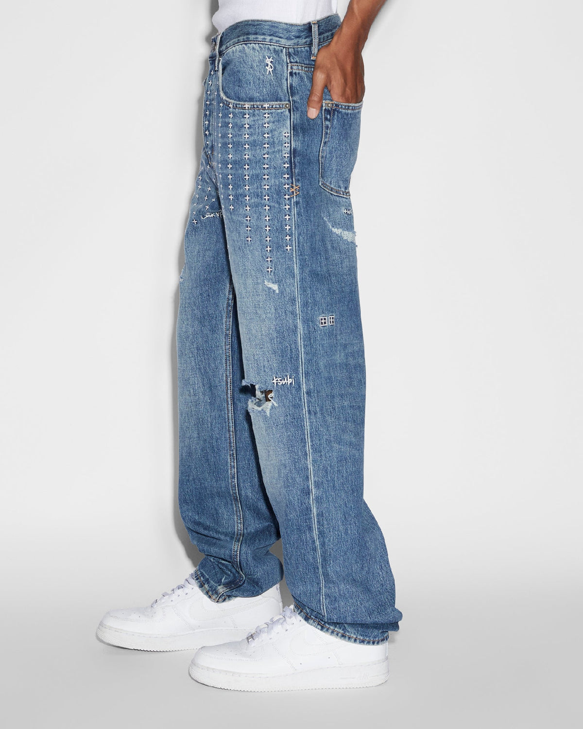 Mens Anti K Ekstatik Relaxed Denim Jeans - Denim