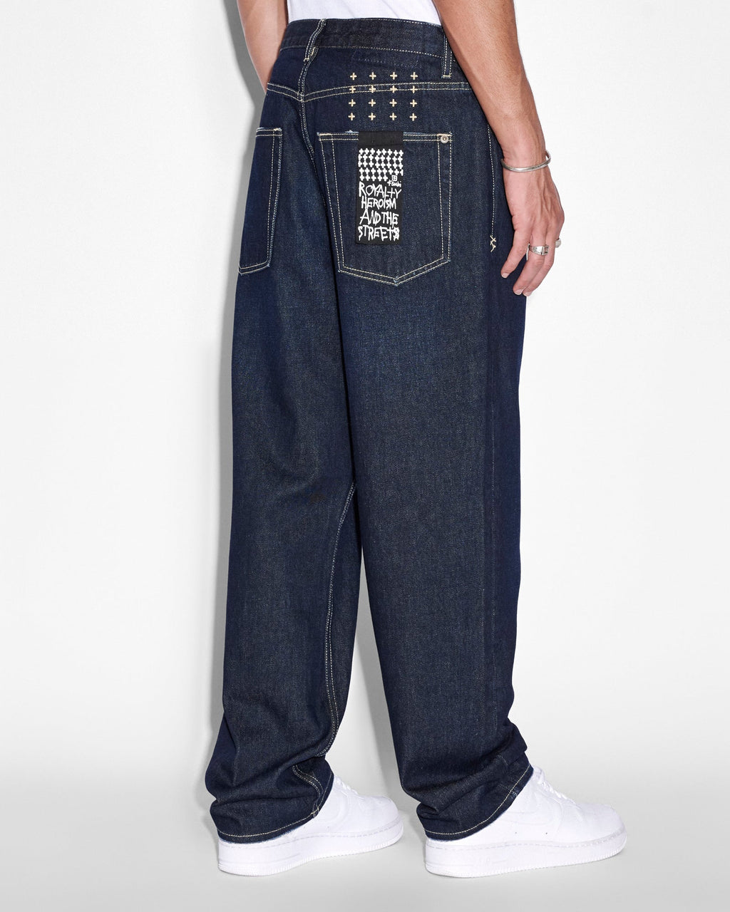 Mens Anti K Rinsed Relaxed Denim Jeans - Denim