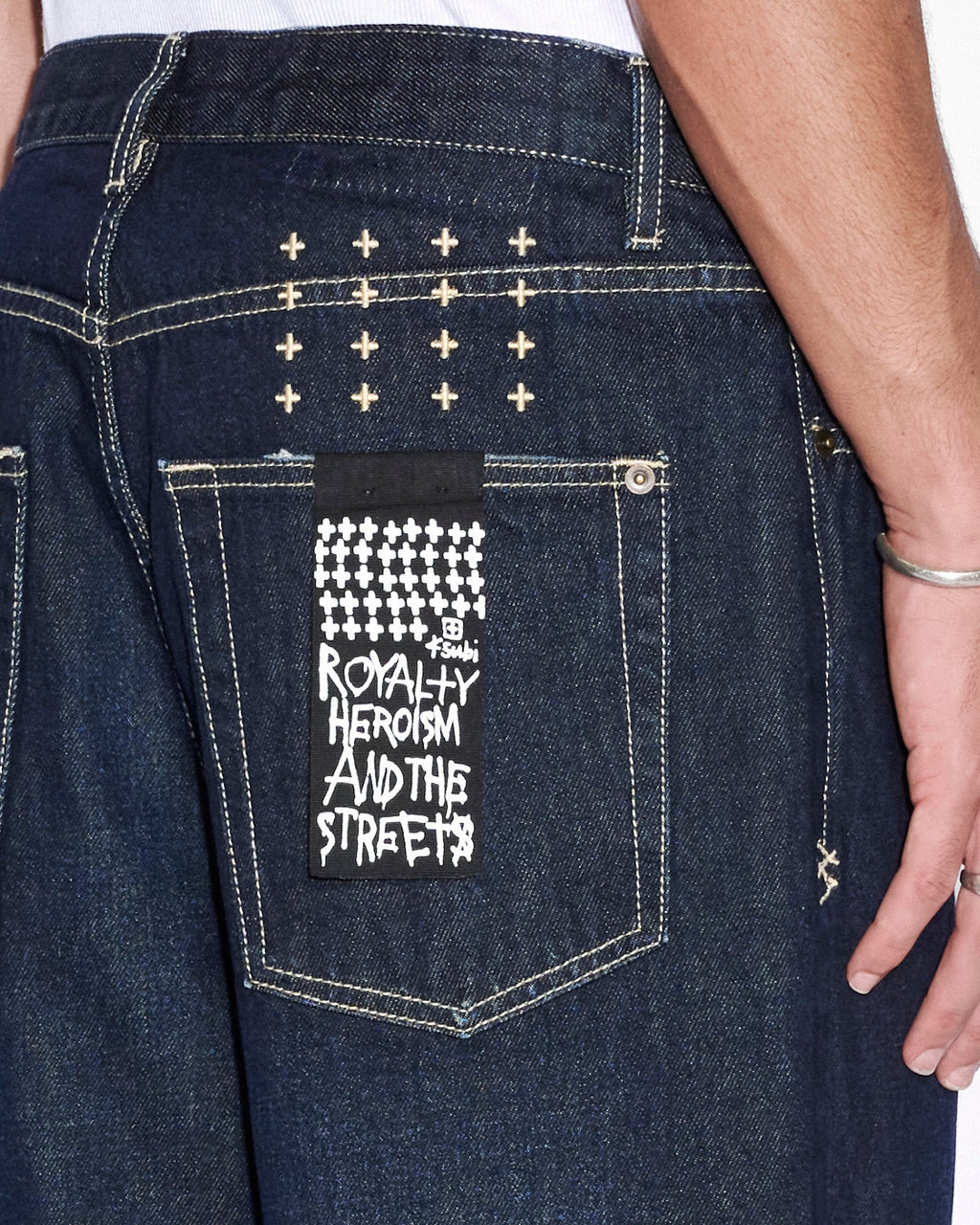 Mens Anti K Rinsed Relaxed Denim Jeans - Denim