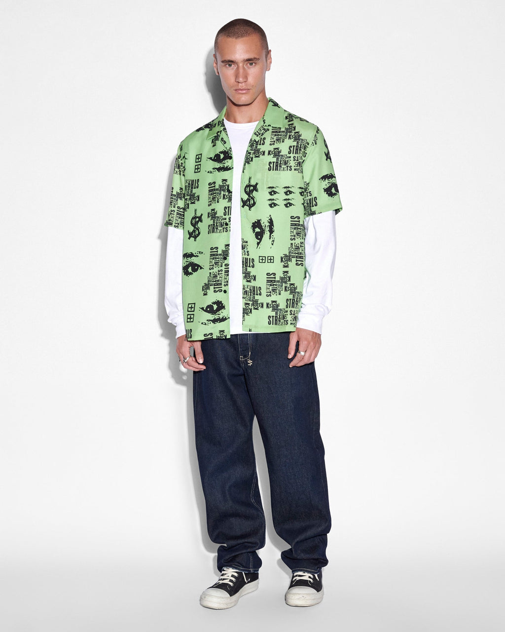 Mens Anti K Rinsed Relaxed Denim Jeans - Denim