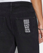 Mens Anti K Trashed Black Relaxed Denim Jeans - Black