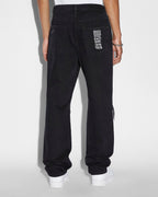 Mens Anti K Trashed Black Relaxed Denim Jeans - Black