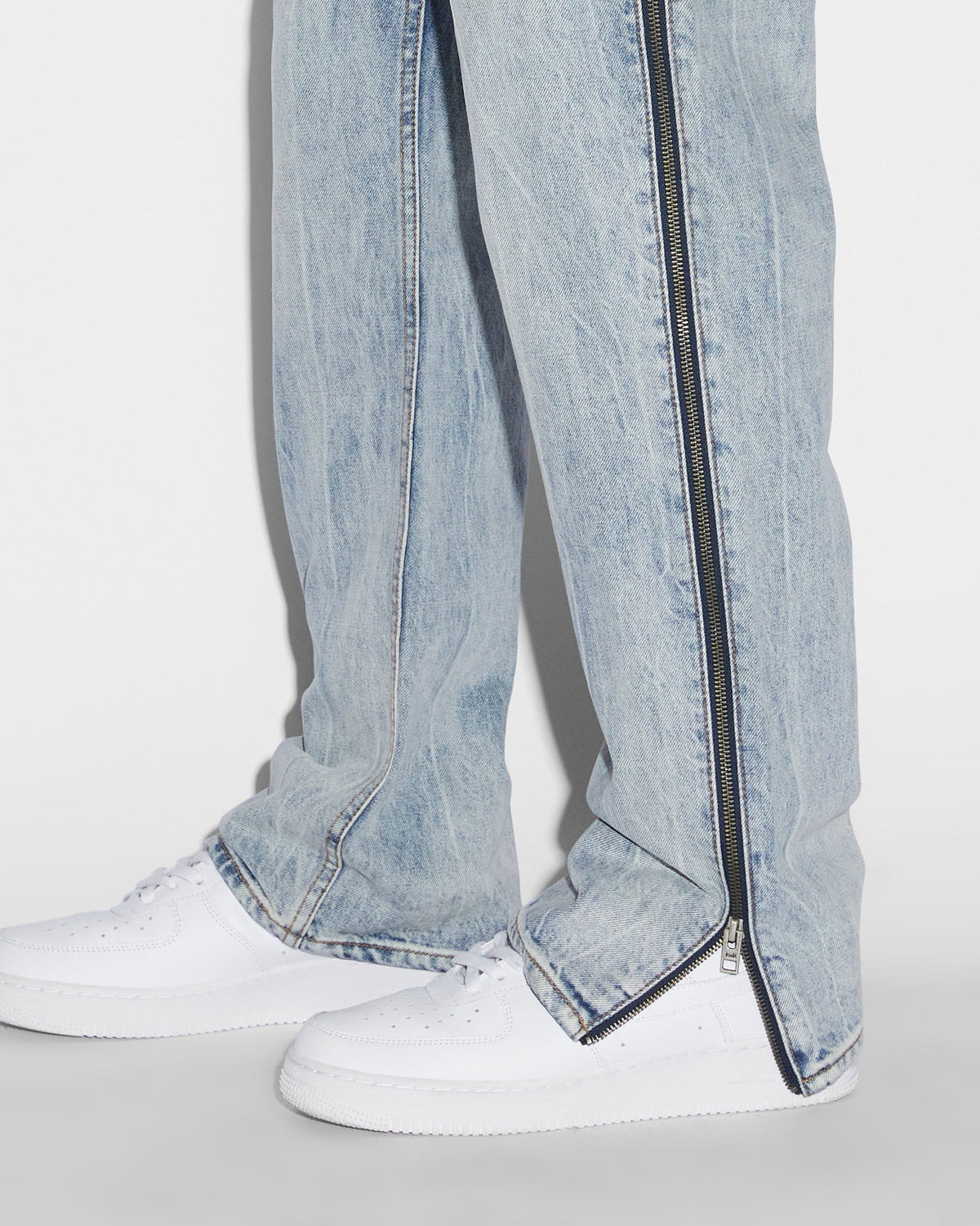 Mens Anti K Zipped Dynamite Relaxed Denim Jeans - Denim