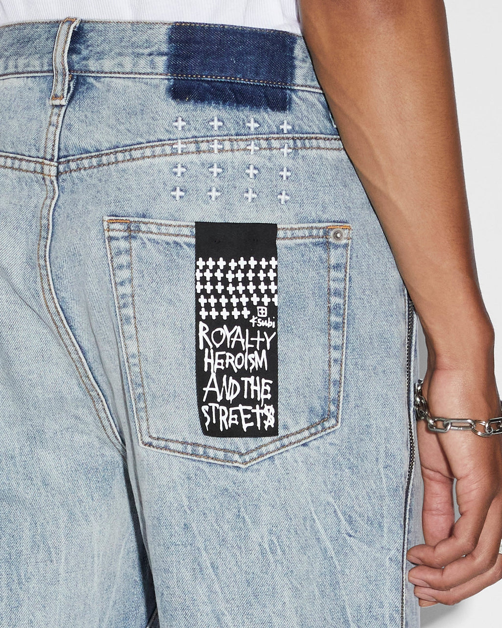 Mens Anti K Zipped Dynamite Relaxed Denim Jeans - Denim