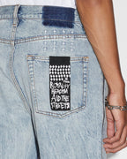 Mens Anti K Zipped Dynamite Relaxed Denim Jeans - Denim