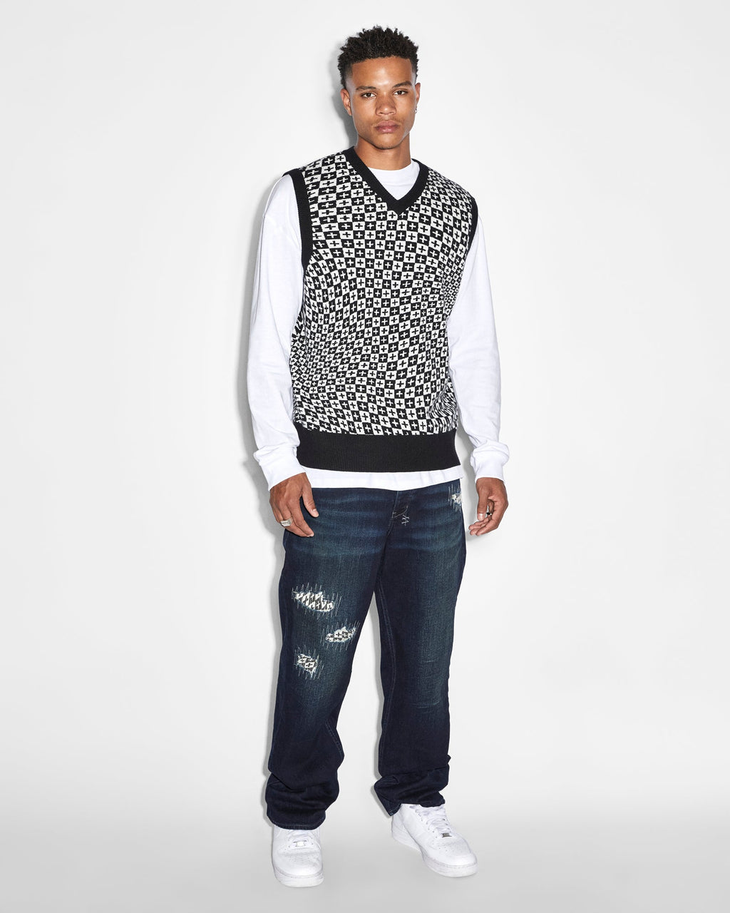 Mens Anti K Check Out Relaxed Denim Jeans - Denim