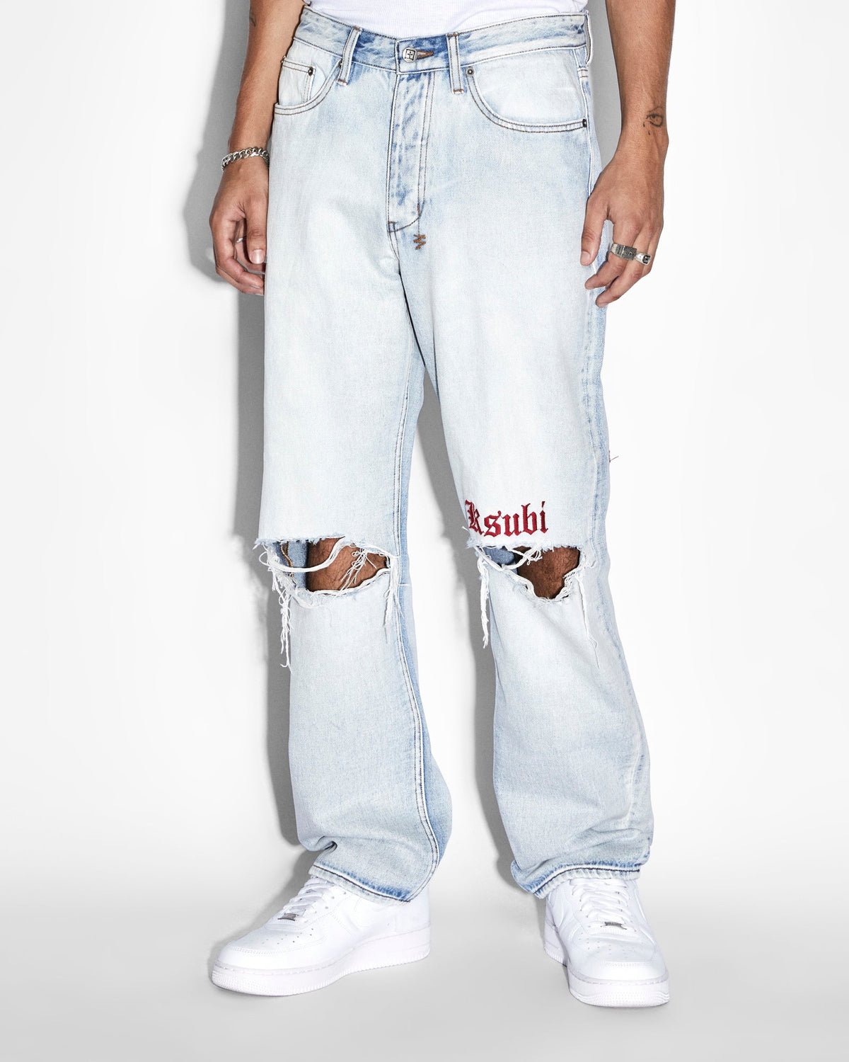 Mens Anti K Icons Relaxed Denim Jeans - Denim