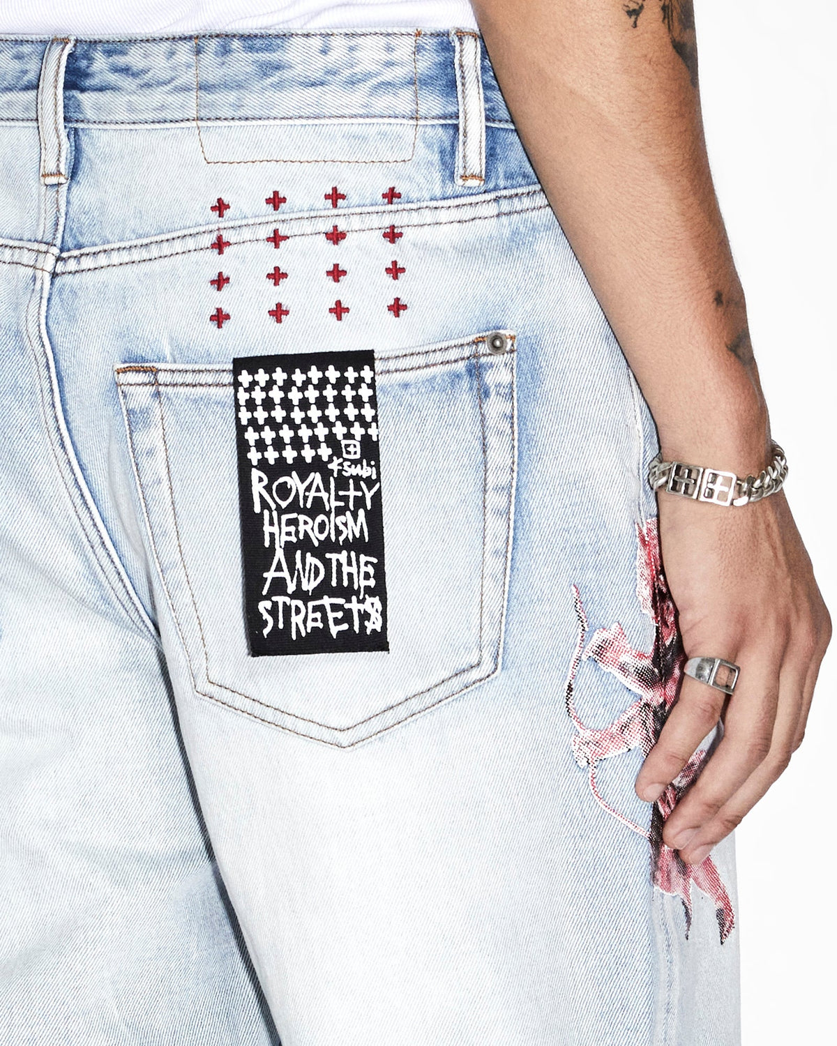 Mens Anti K Icons Relaxed Denim Jeans - Denim
