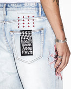 Mens Anti K Icons Relaxed Denim Jeans - Denim