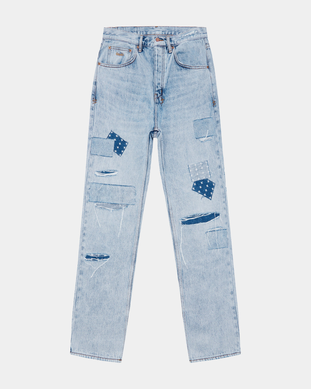Mens Anti K Mills Repair Relaxed Denim Jeans - Denim