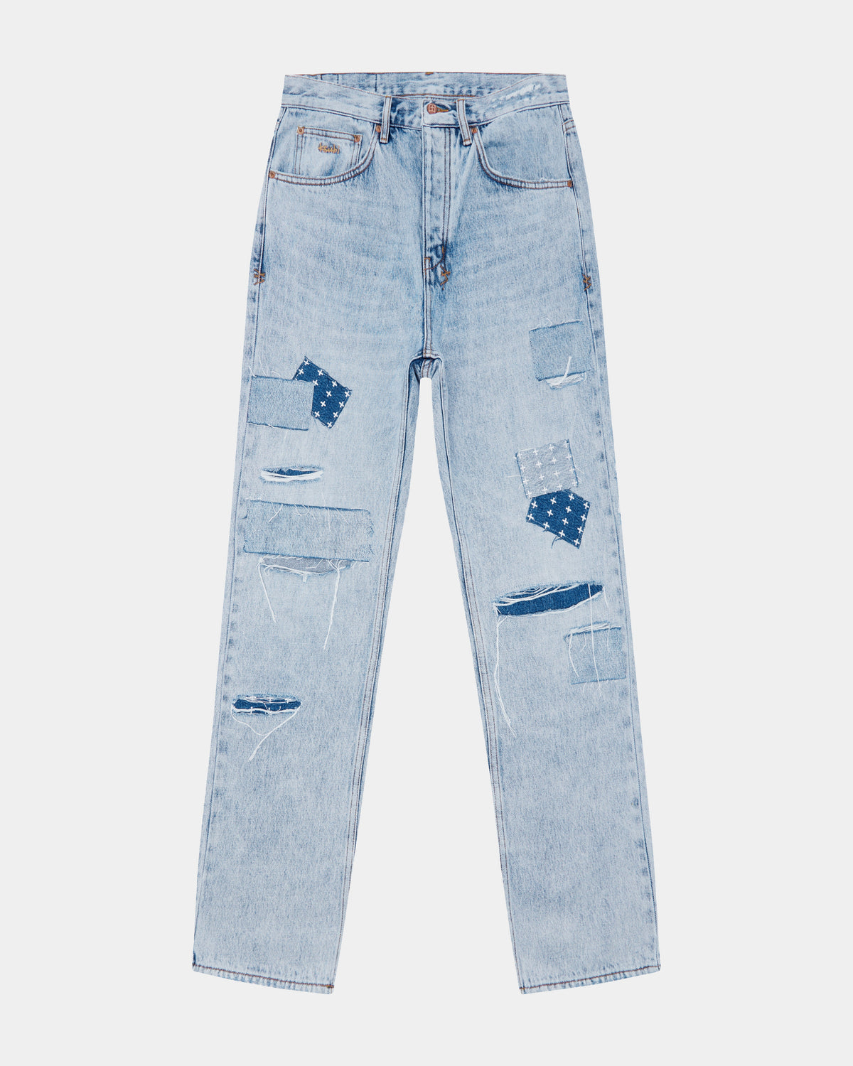 Mens Anti K Mills Repair Relaxed Denim Jeans - Denim