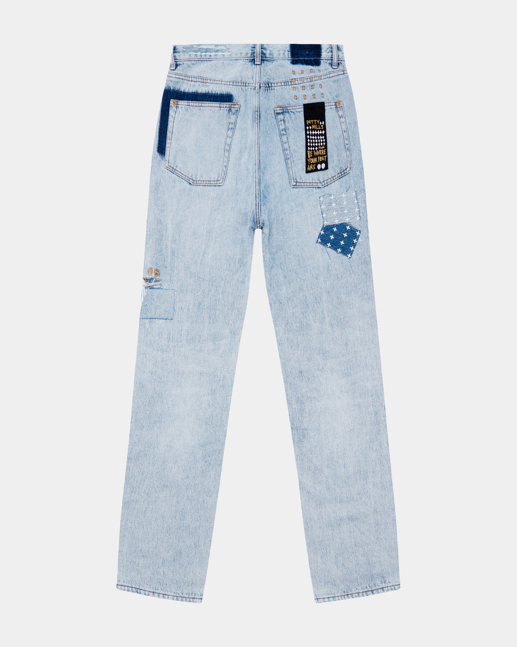 Mens Anti K Mills Repair Relaxed Denim Jeans - Denim