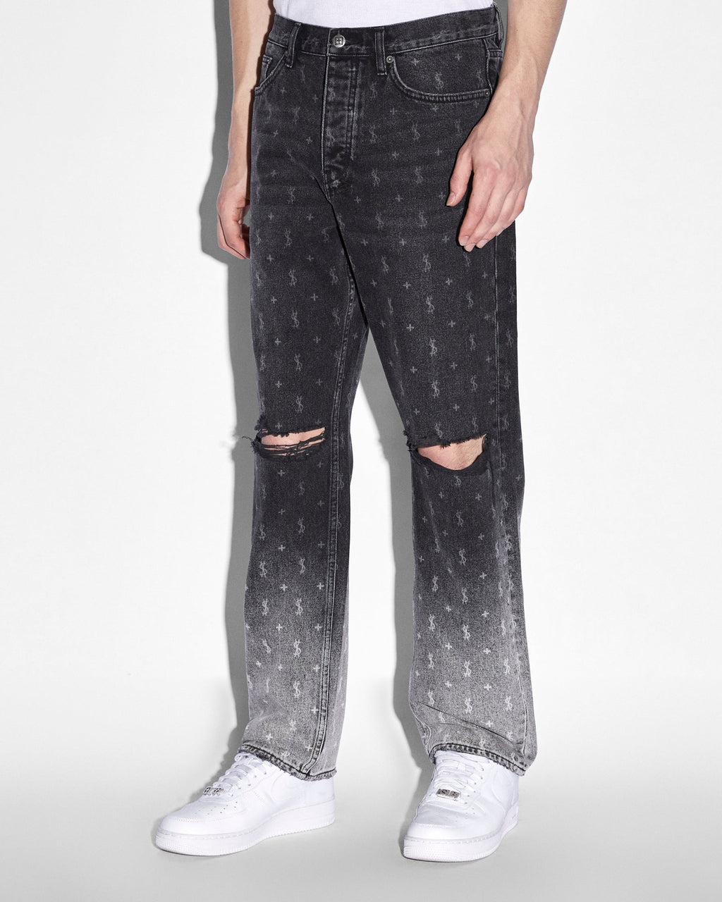 Mens Anti K Allstar Fade Relaxed Denim Jeans - Black