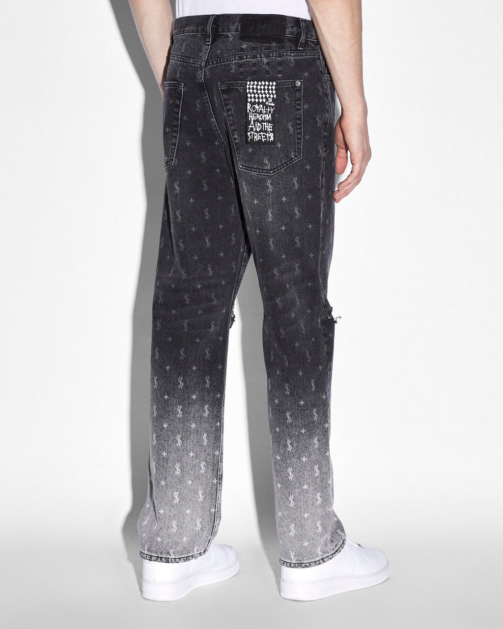 Mens Anti K Allstar Fade Relaxed Denim Jeans - Black