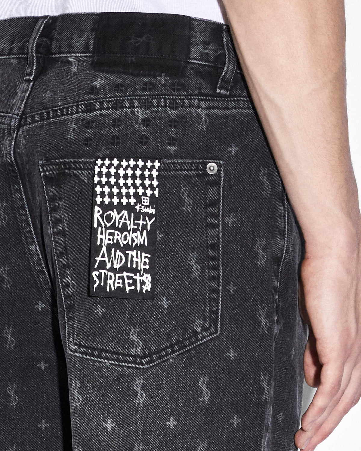 Mens Anti K Allstar Fade Relaxed Denim Jeans - Black