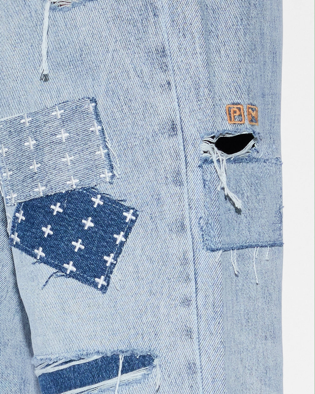 Mens Anti K Mills Repair Relaxed Denim Jeans - Denim