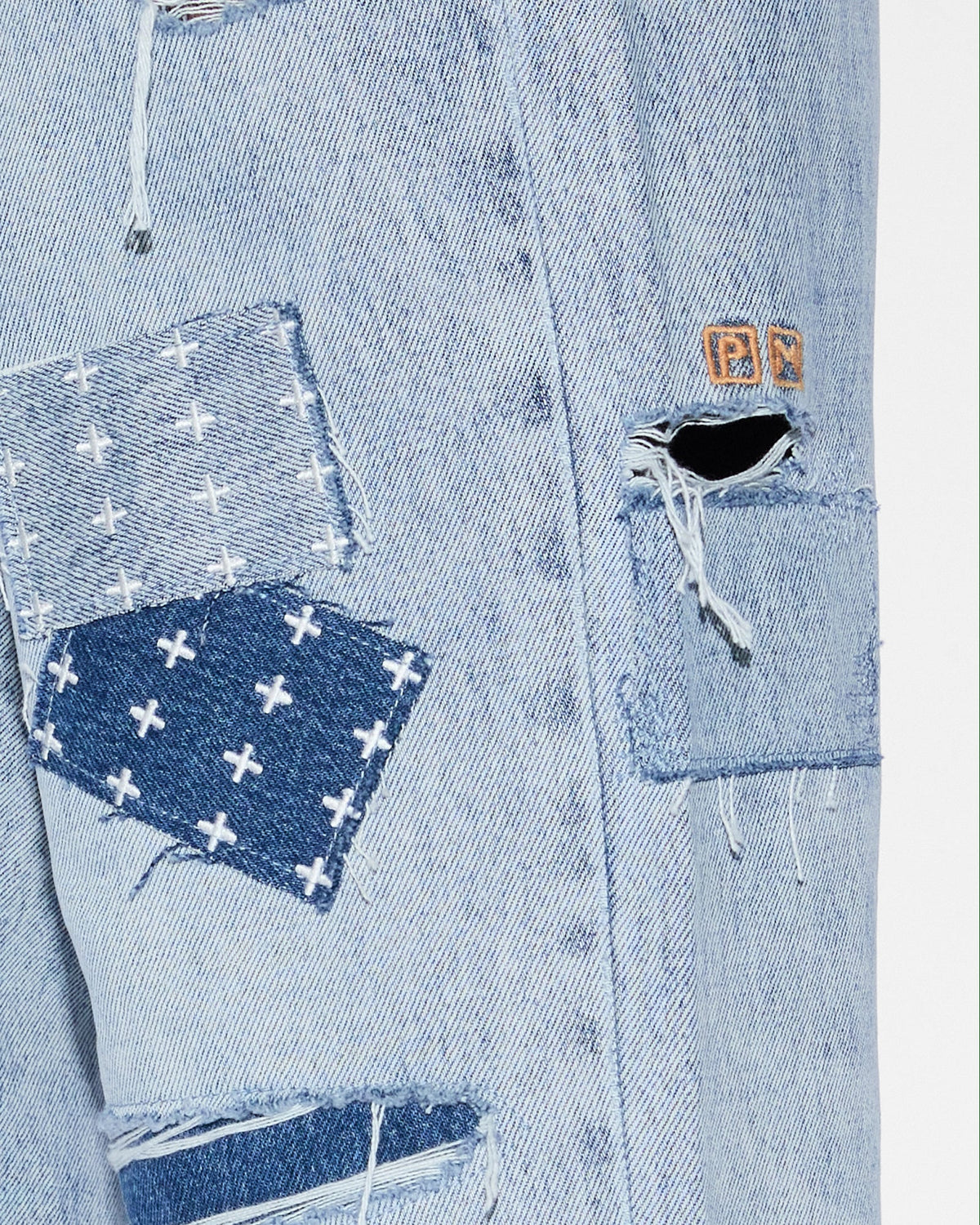 Mens Anti K Mills Repair Relaxed Denim Jeans - Denim