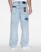 Mens Anti K Mills Repair Relaxed Denim Jeans - Denim