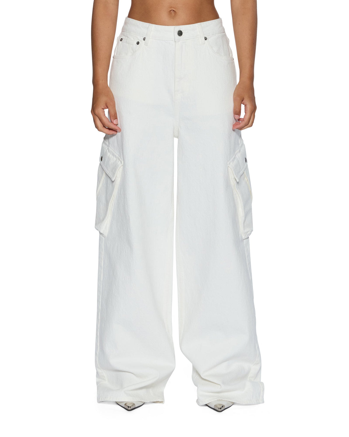 Womens Baggy Jean Cargo Ecru Baggy Denim Jeans - Beige